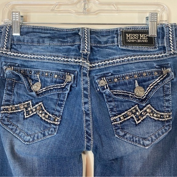 Miss Me Womens Easy Boot Cut Jeans Size 27 Embellished Mid Rise‎ Flap Pocket. - Picture 6 of 7